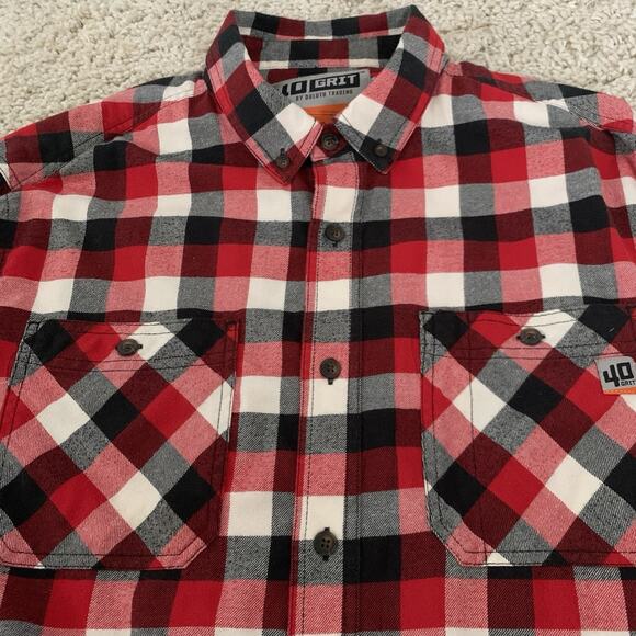 Duluth Other - Duluth Trading 40 Grit Flannel Shirt Mens XL Red Black Check Standard Fit Work
